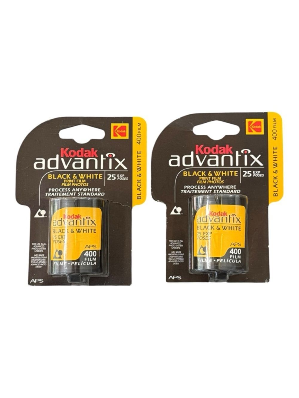 Kodak Advantix Vintage Black & White APS Film 400 ISO 25 Exp | Lot of 2 | Seale